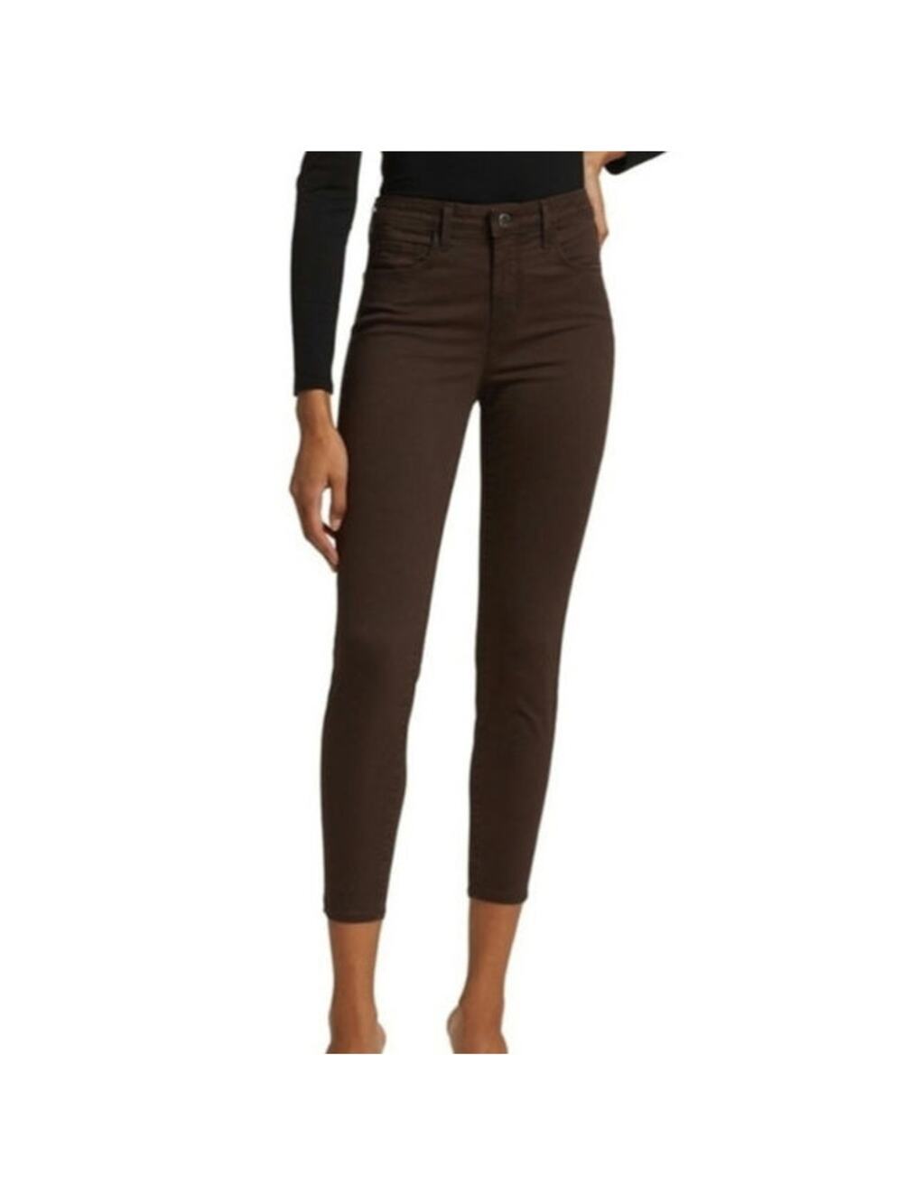 L'Agence Marguerite Skinny High Rise Jean in Cocoa